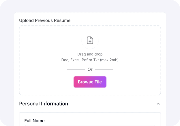 Upload Resume Interface